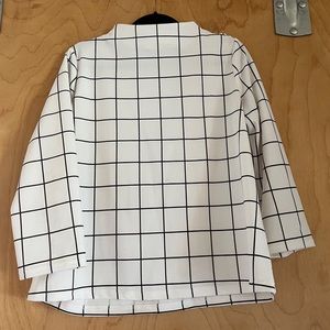 Black and white large plaid blouse